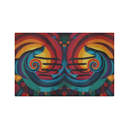 Colorful Abstract Swirl Dolphin Microfiber Hand Towel | Vibrant Ocean Mosaic