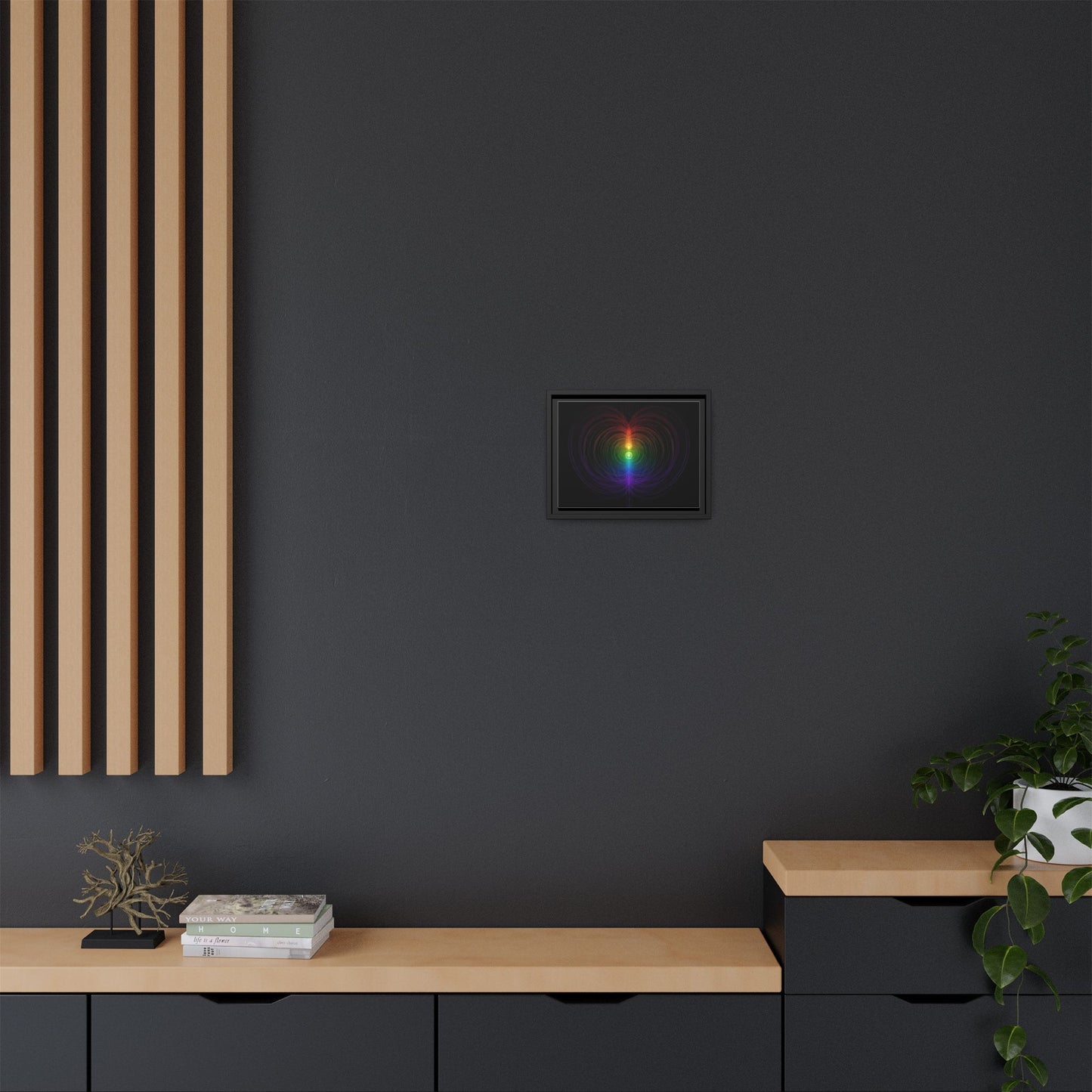 Radiant Torus Heart Framed Canvas | Black Frame