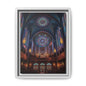 Stained Glass Cathedral Interior Matte Canvas Framed