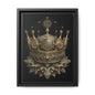 Ornate Crown Illustration Framed Canvas | Black Frame, Decorative Wall Art