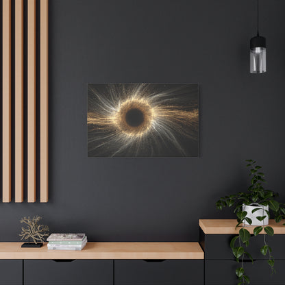Golden Cosmic Vortex Matte Canvas