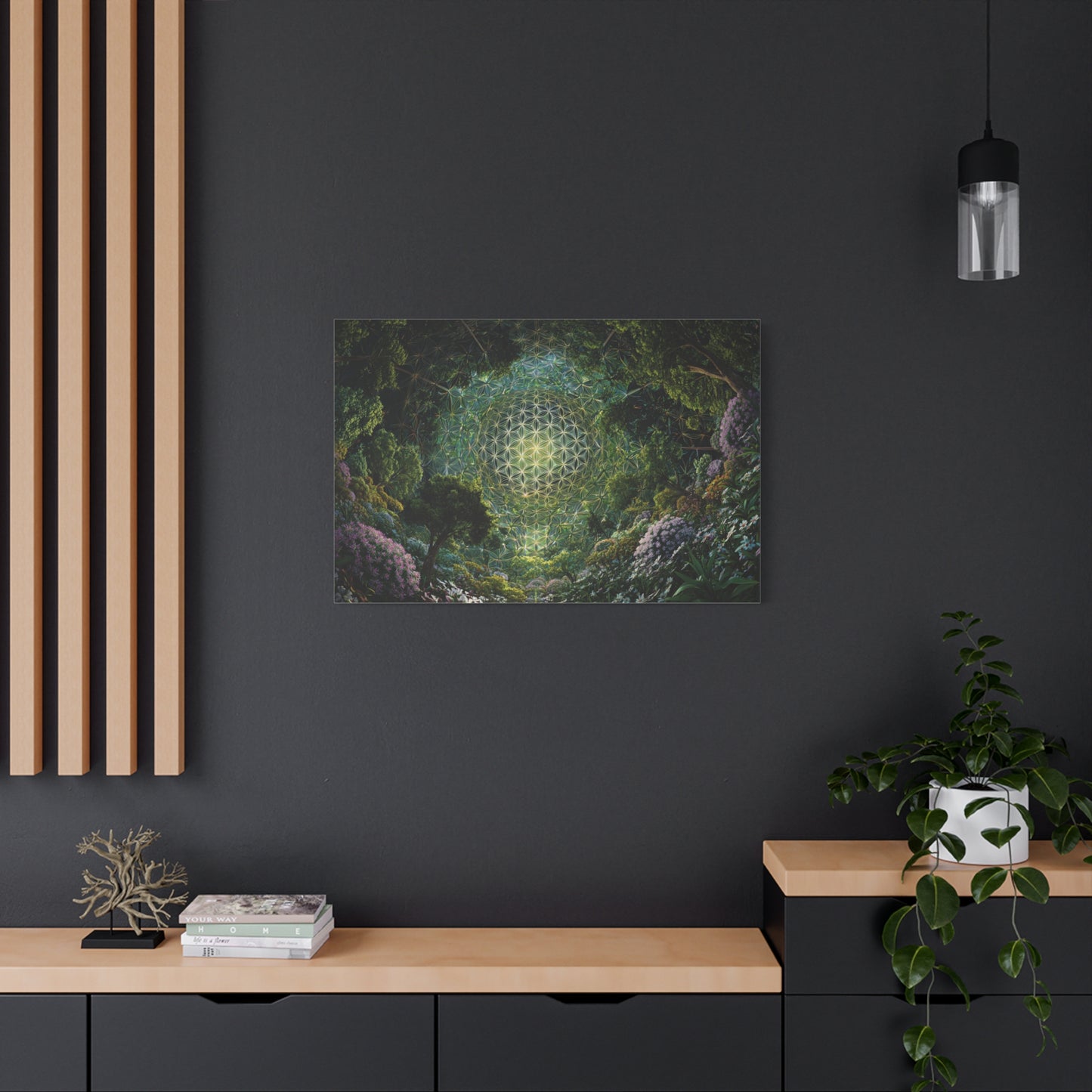 Flower of life Forest Scene Canvas