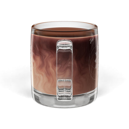 Geometric Mandala Engraved Glass Coffee Mug | 12.25oz