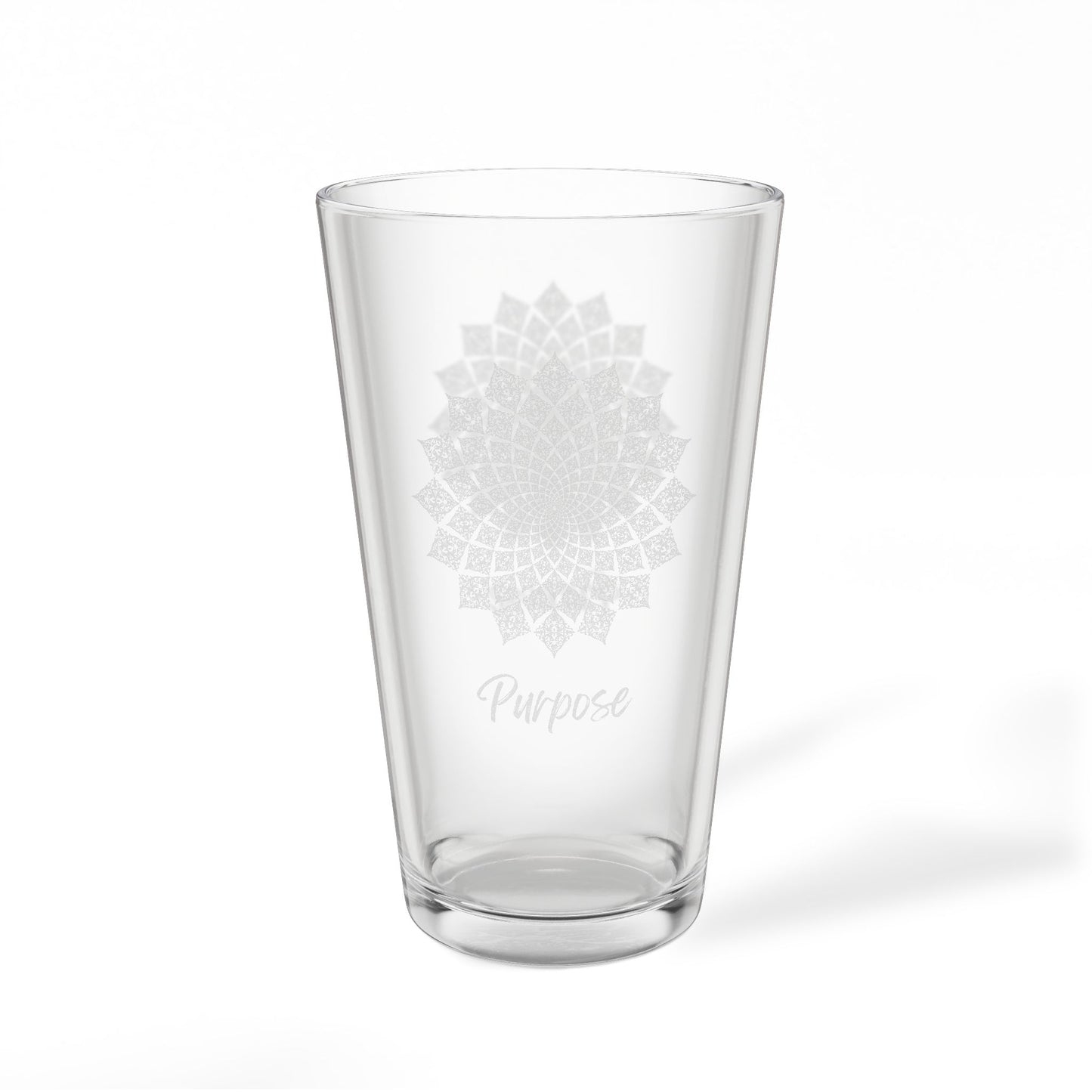 Sacred Geometry Mandala Pint Glass | Engraved 16oz Mixing Glass