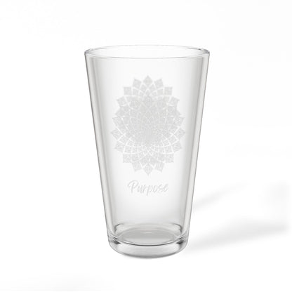 Sacred Geometry Mandala Pint Glass | Engraved 16oz Mixing Glass
