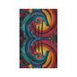 Colorful Abstract Swirl Dolphin Microfiber Hand Towel | Vibrant Ocean Mosaic