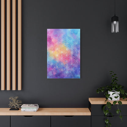 Flower of Life Pastel Canvas Wall Art — Stretched Matte 1.25"