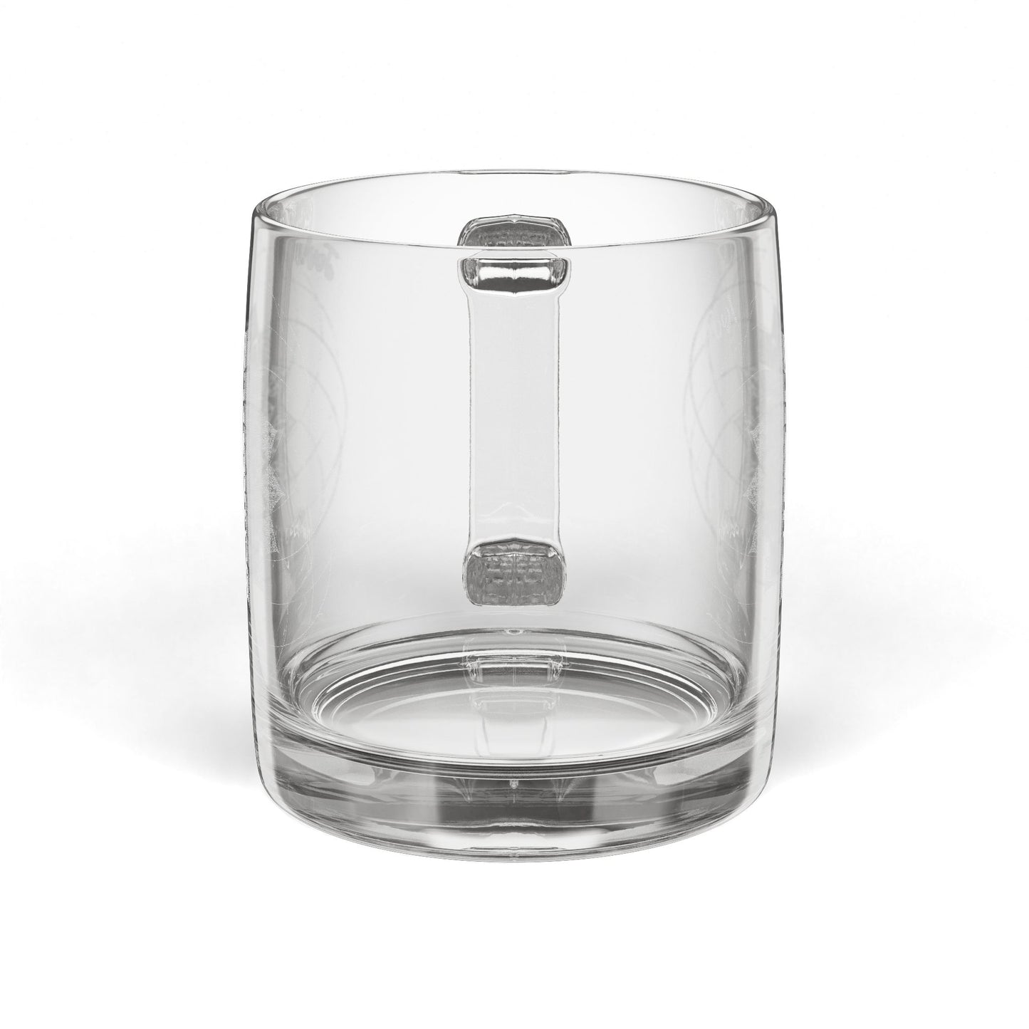 Geometric Mandala Engraved Glass Coffee Mug | 12.25oz