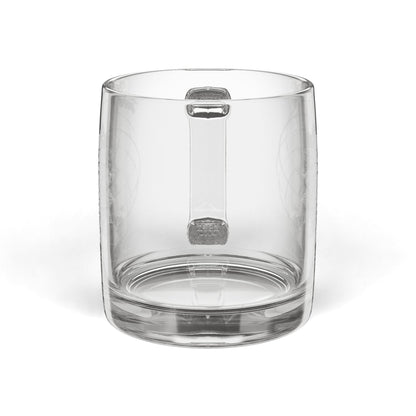 Geometric Mandala Engraved Glass Coffee Mug | 12.25oz