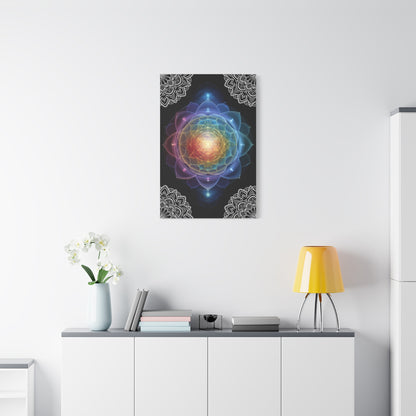 Sacred Geometry Rainbow Lotus Canvas