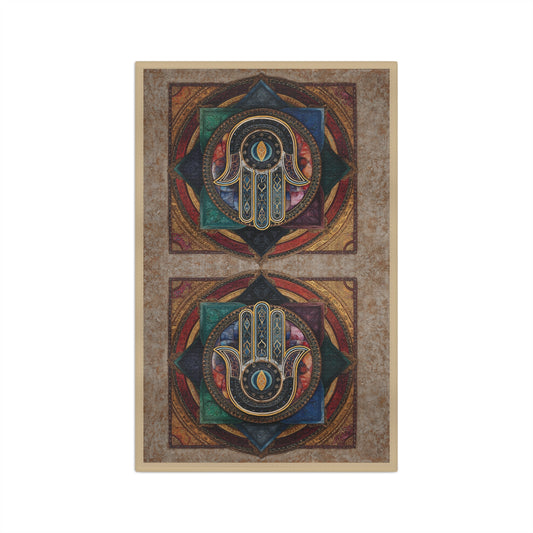 Hamsa Hand Mandala Microfiber Hand Towel | Boho Spiritual Kitchen Towel