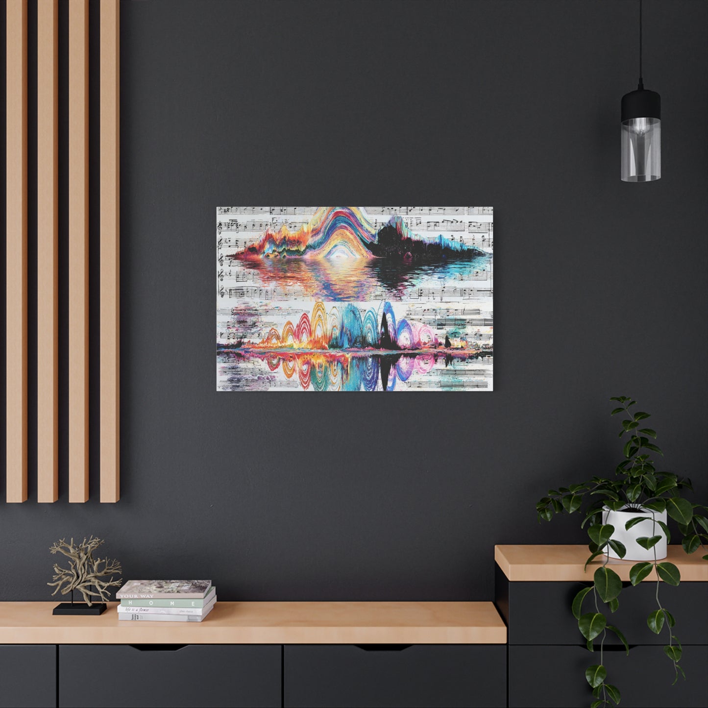 Colorful Soundwave Music Sheet Canvas, Matte Stretched Canvas
