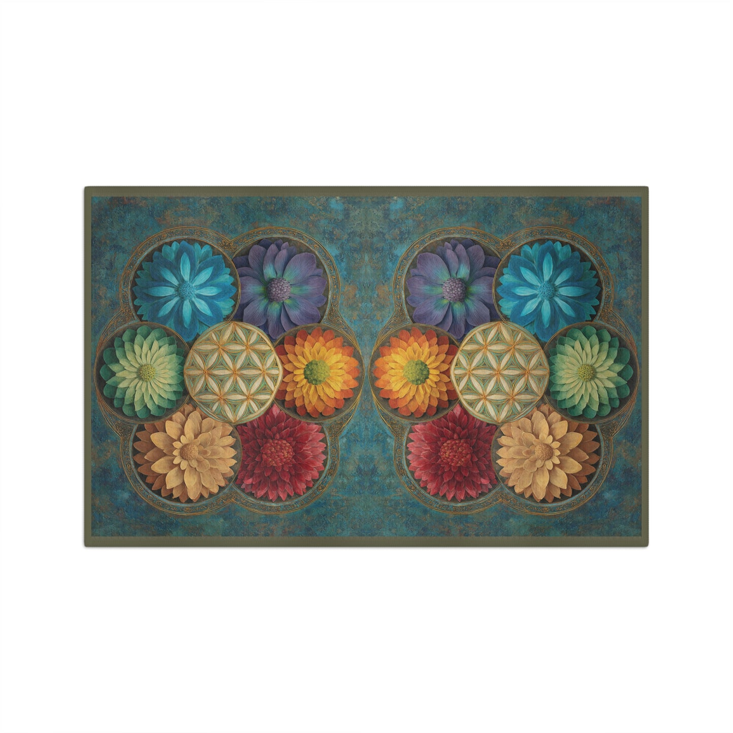 Colorful Floral Mandala Microfiber Hand Towel | Geometric Flower Pattern