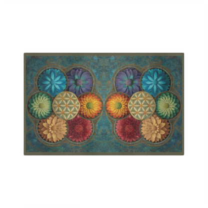 Colorful Floral Mandala Microfiber Hand Towel | Geometric Flower Pattern