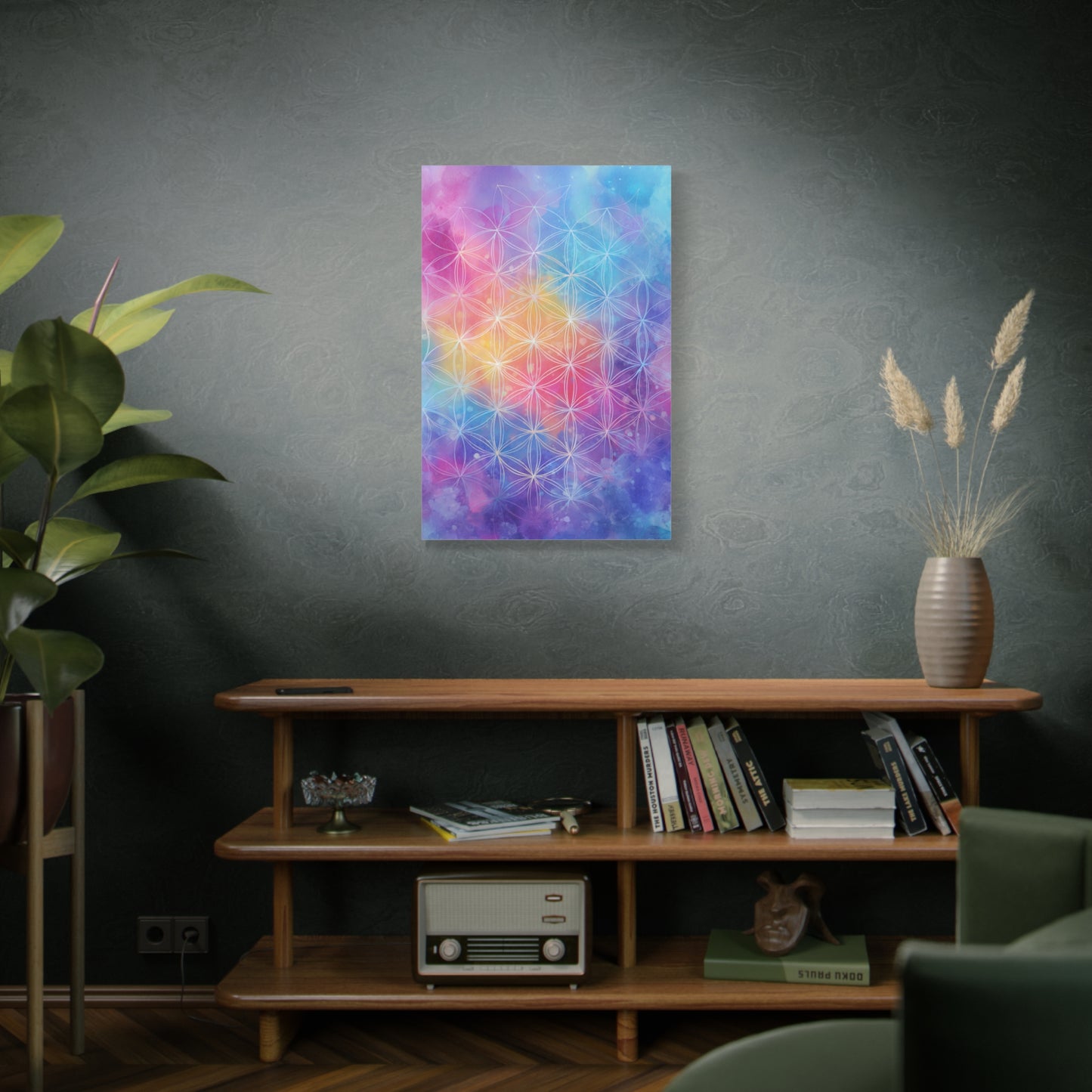 Flower of Life Pastel Canvas Wall Art — Stretched Matte 1.25"