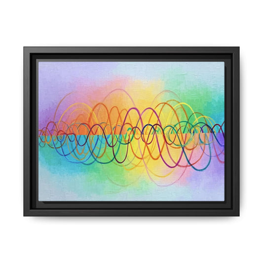 Colorful Soundwave Art Framed Canvas | Black Frame