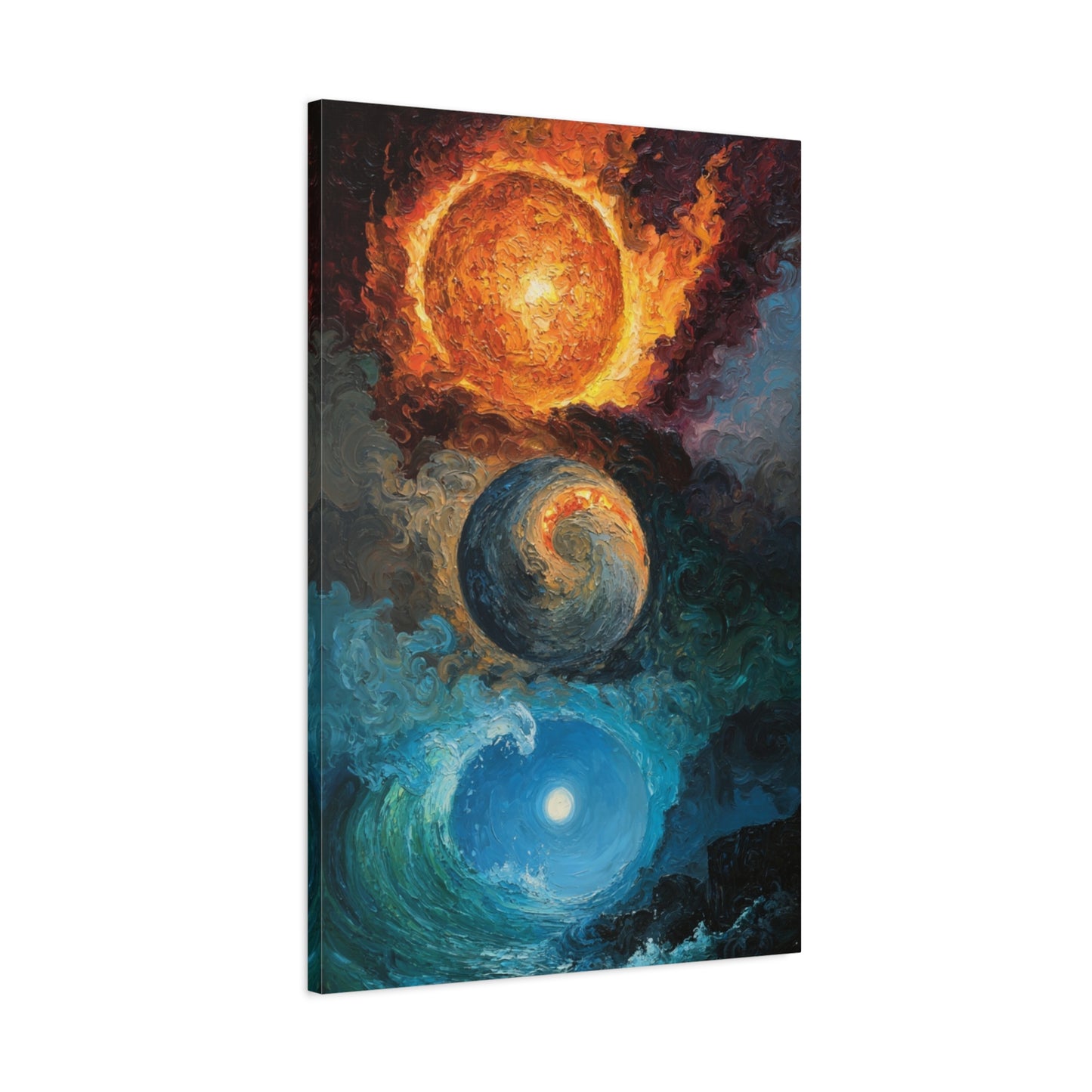 Cosmic Elements Matte Canvas Print — Earth, Air, Fire Water Stretched Wall Art