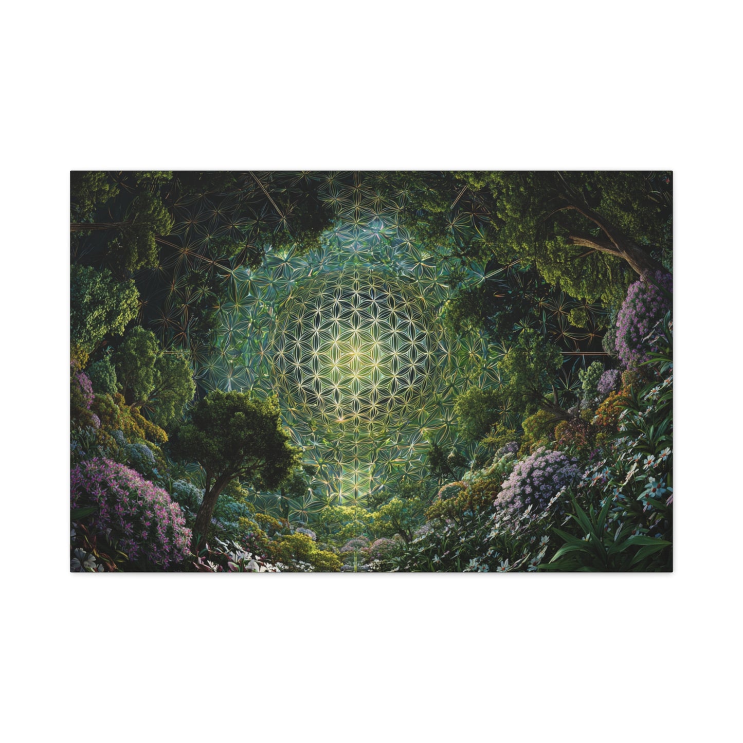 Flower of life Forest Scene Canvas