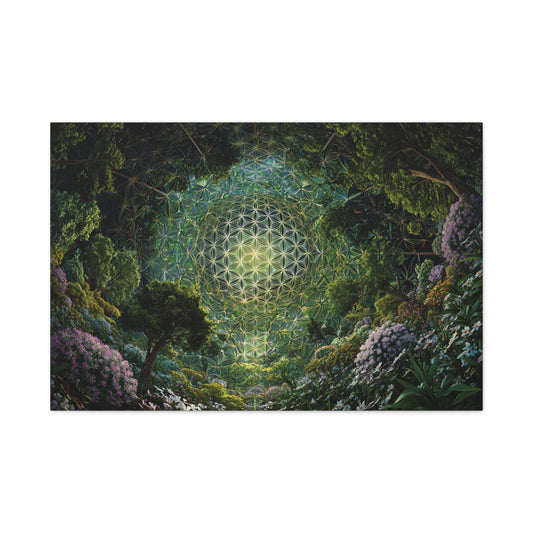 Flower of life Forest Scene Canvas