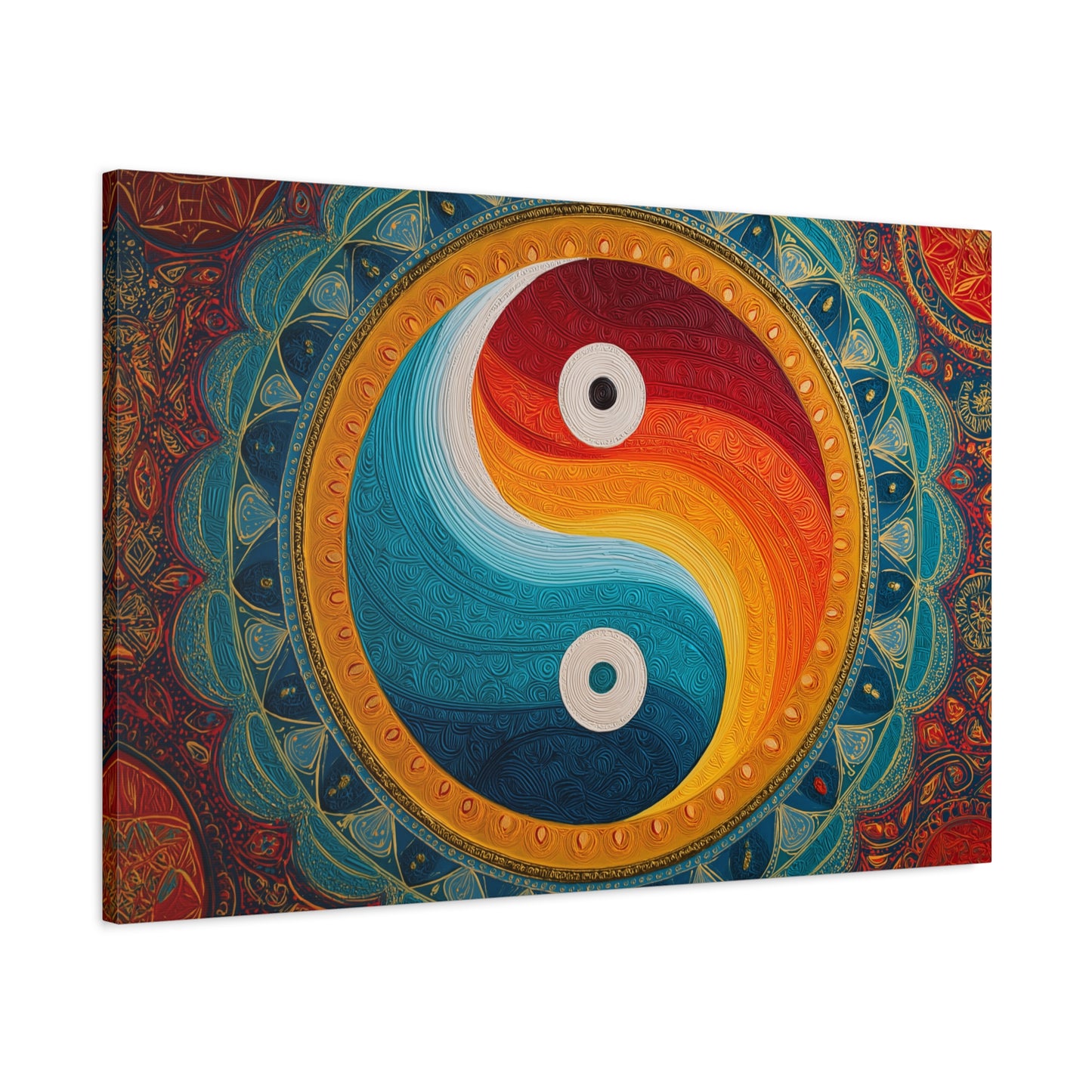 Colorful Yin Yang Mandala Matte Canvas