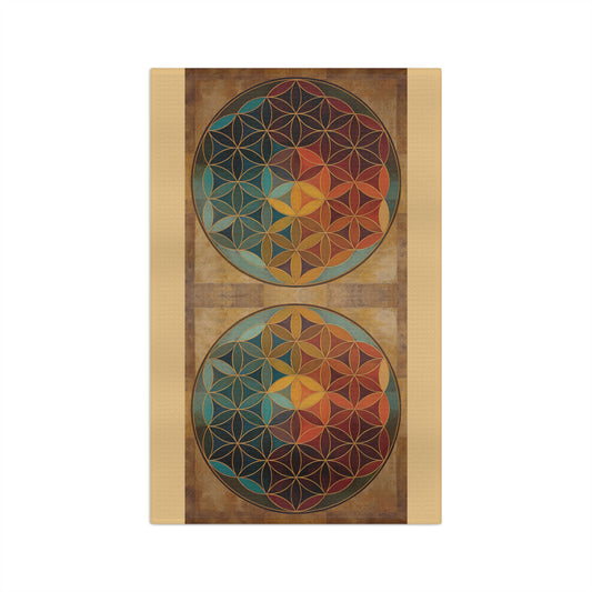 Geometric Flower of Life Circles Microfiber Dish Towel | Boho Sacred Geometry