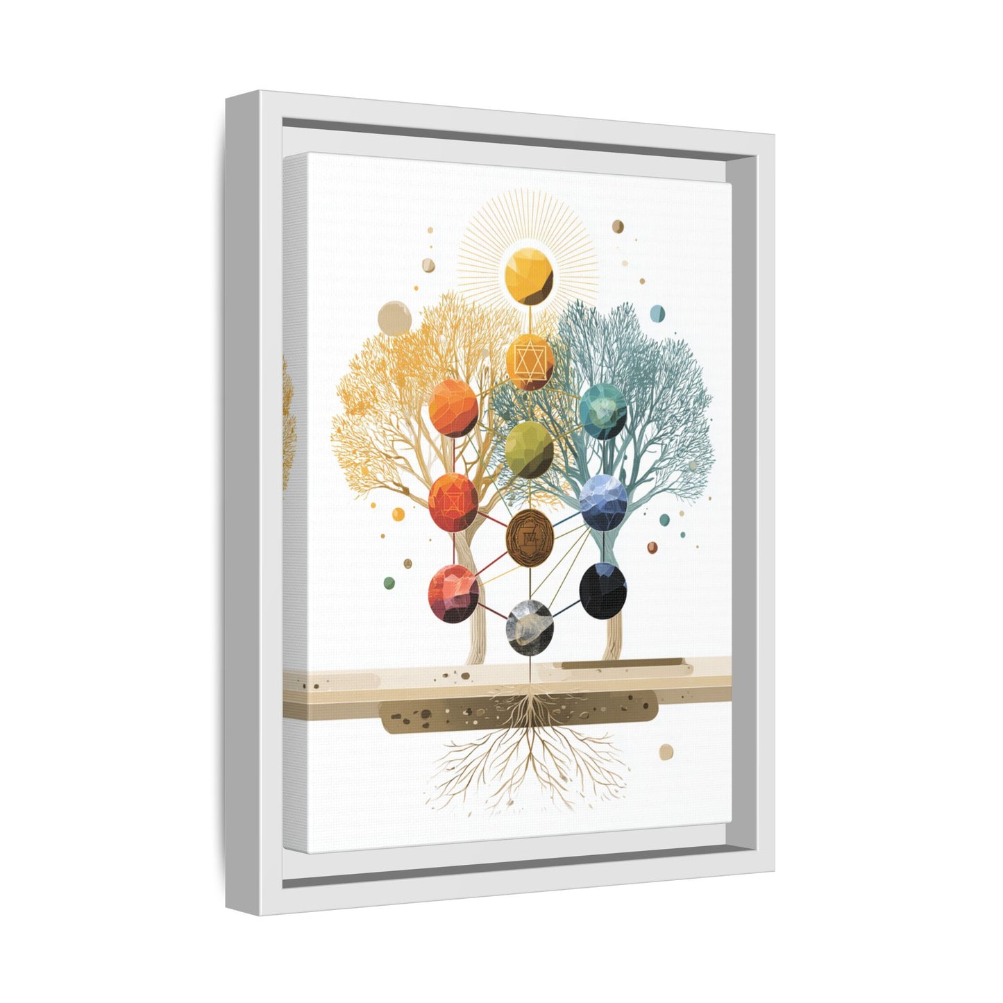 Abstract Botanical Tree of Life framed canvas | Framed Canvas
