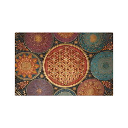 Flower of Life Mandala Microfiber Dish Towel | Geometric Boho Kitchen Towel