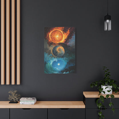 Cosmic Elements Matte Canvas Print — Earth, Air, Fire Water Stretched Wall Art