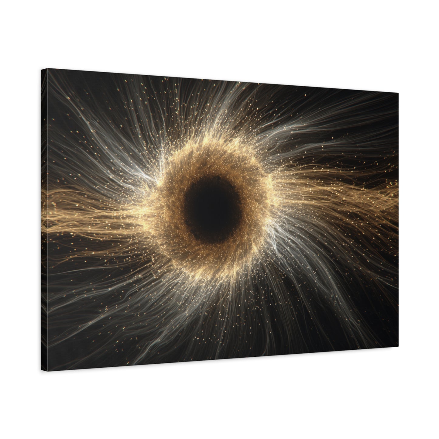 Golden Cosmic Vortex Matte Canvas
