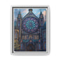 Stained Glass Healing Temple Rose Window Matte Canvas Framed