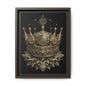 Ornate Crown Illustration Framed Canvas | Black Frame, Decorative Wall Art