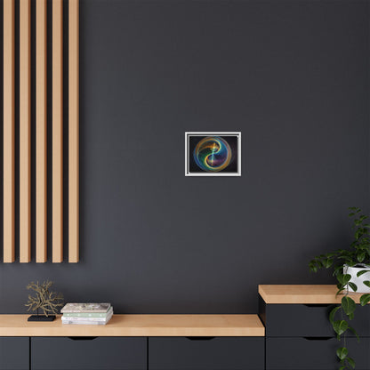 Colorful Yin Yang Spiral Vortex Abstract Fractal Framed Canvas