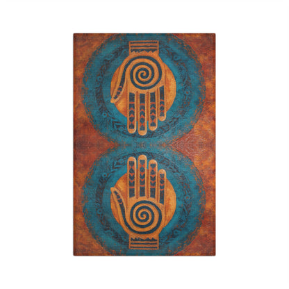 Hamsa Spiral Hand Microfiber Hand Towel | Boho Tribal Sunburst Design