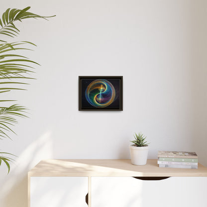 Colorful Yin Yang Spiral Vortex Abstract Fractal Framed Canvas